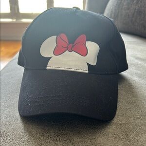 Minnie Mouse Black Cap with Red Embroidery
